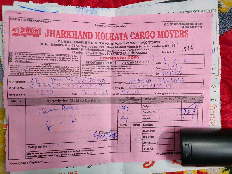 Jharkhand Kolkata Cargo Movers - Transport || Nangli Poona