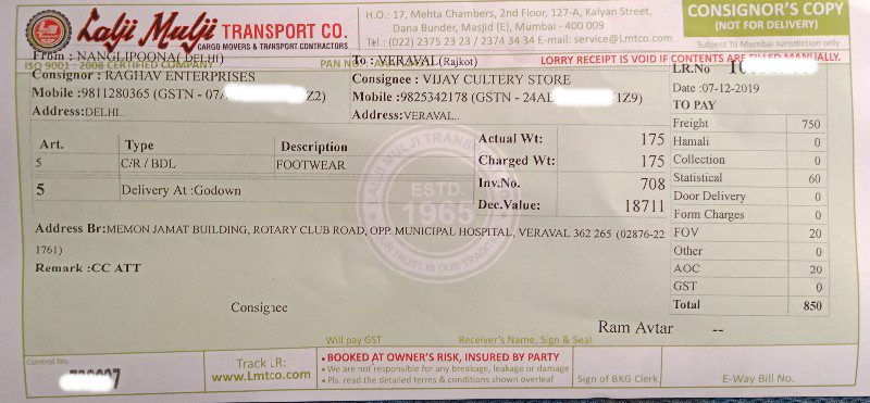 Lalji Mulji Transport - Transport || Alipur