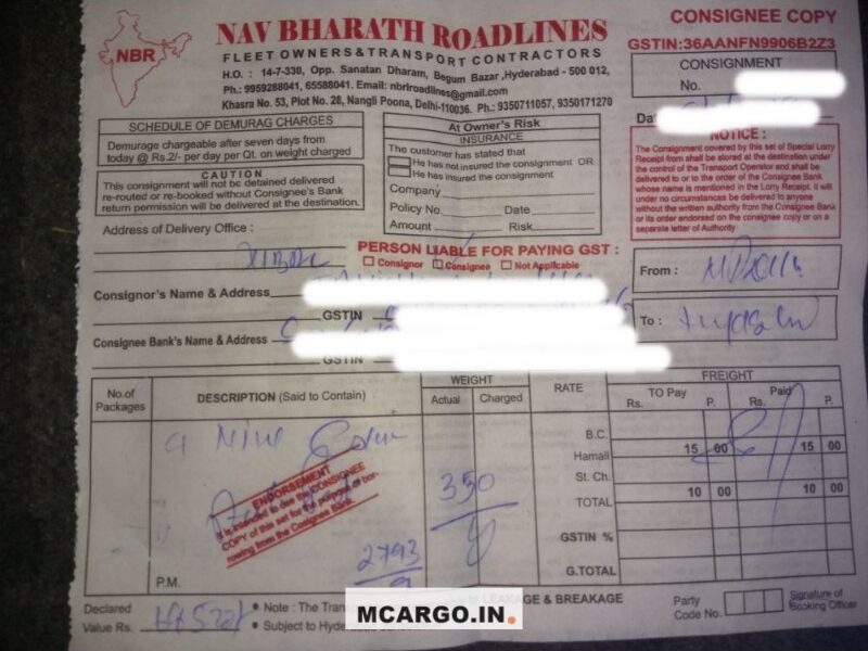 Nav Bharat Roadlines - NBRL - Transport || Nangli Poona