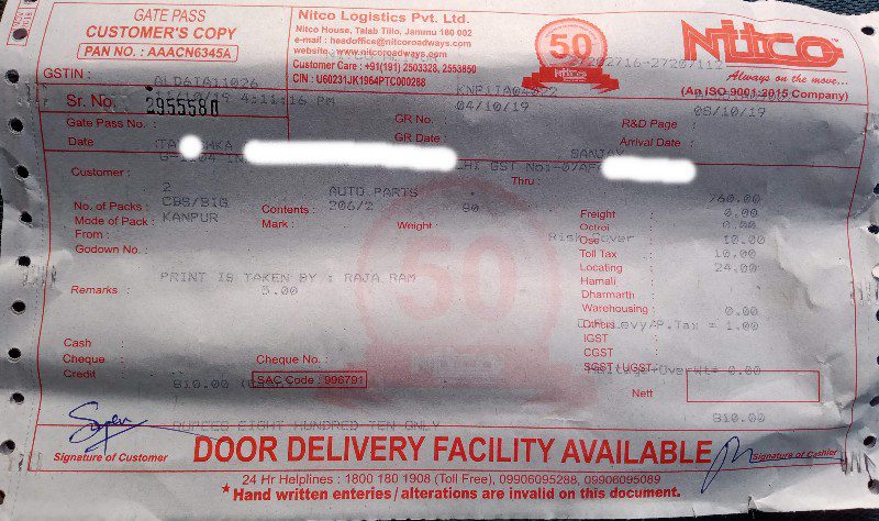 Nitco Logistics - Transport || Alipur